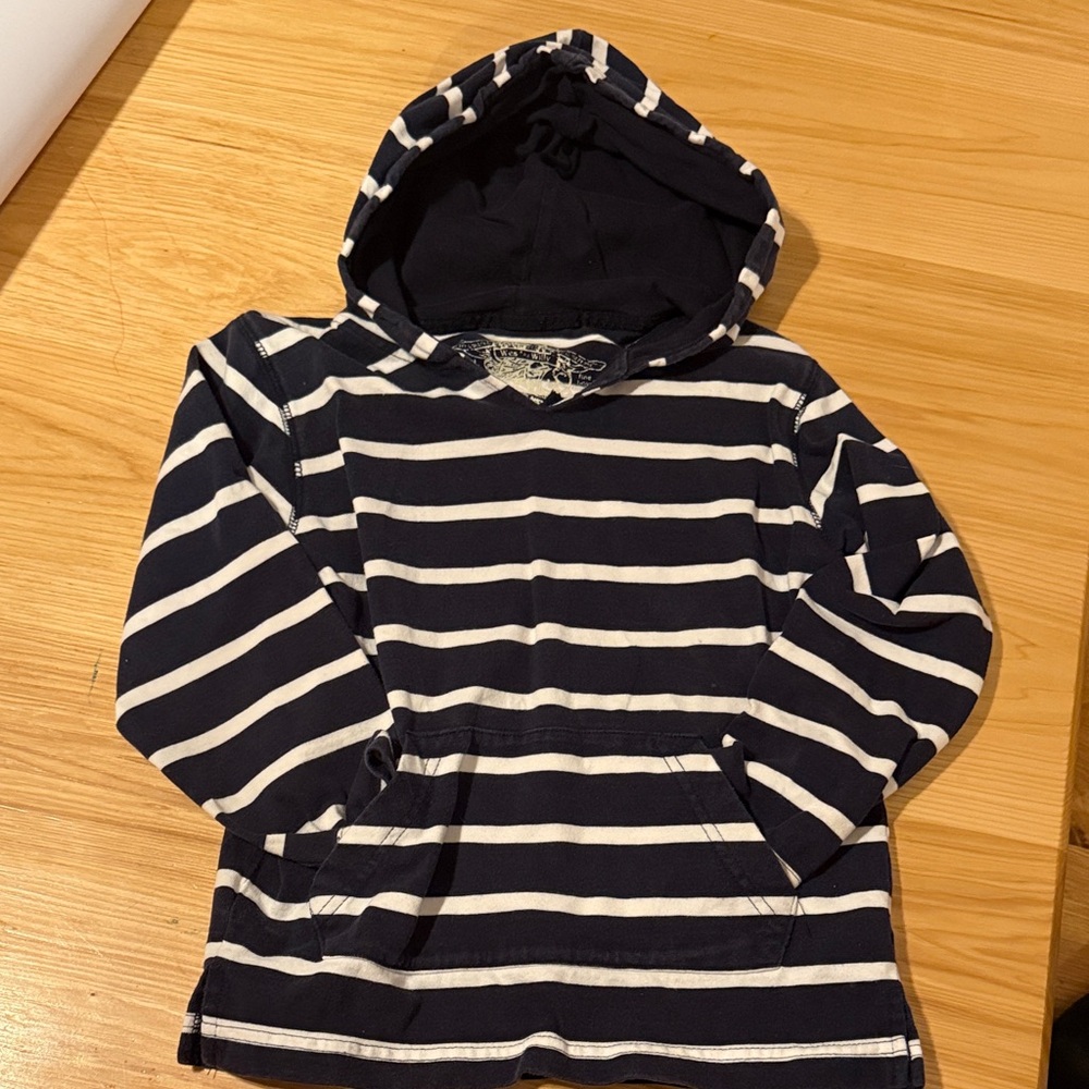 Classic Navy and White Striped Kids Hoodie